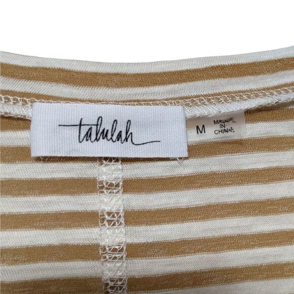 TALULAH Striped Oversized V-Neck Tee M - Picture 3 of 6